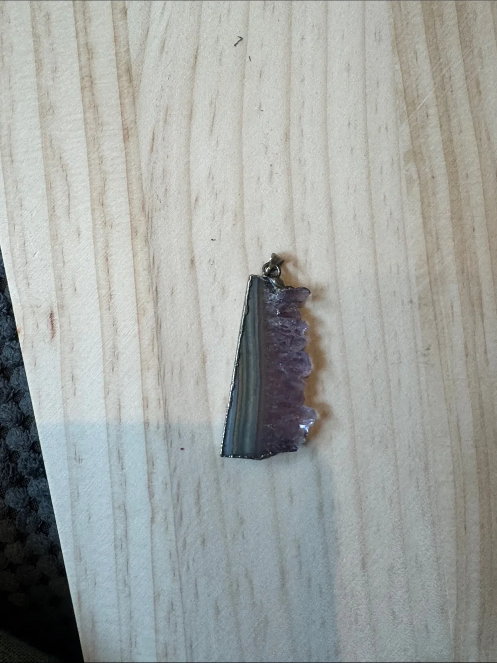 Vintage amethyst geode slice pendant
